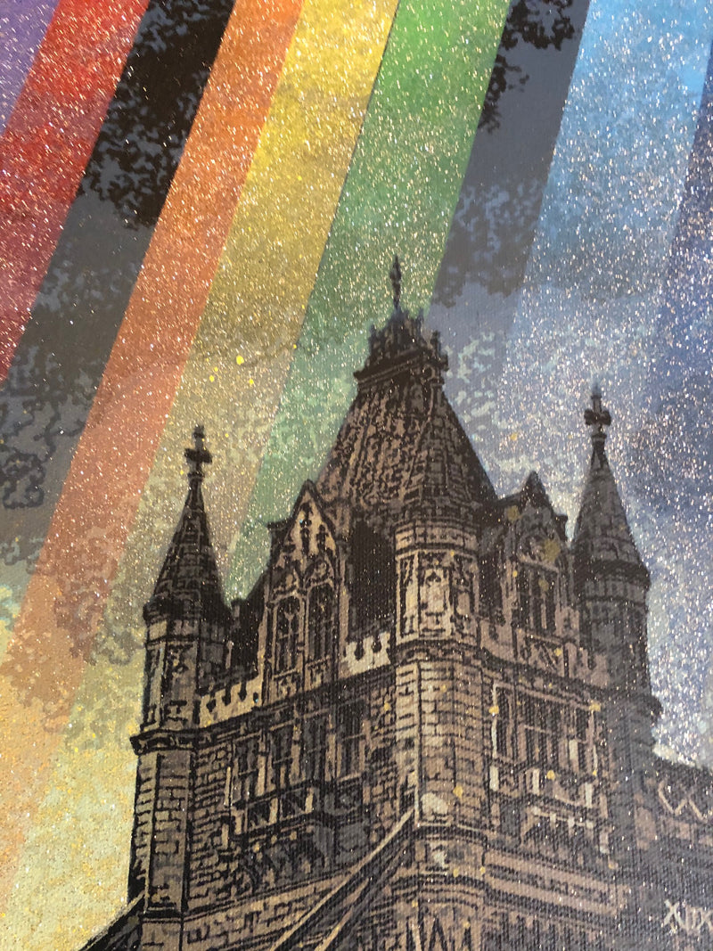 Rainbow Inc. Tower Bridge - Glitter Canvas Artist Proof